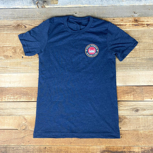 SBSC Adult Unisex Tee - Club Heathered Navy Left logo