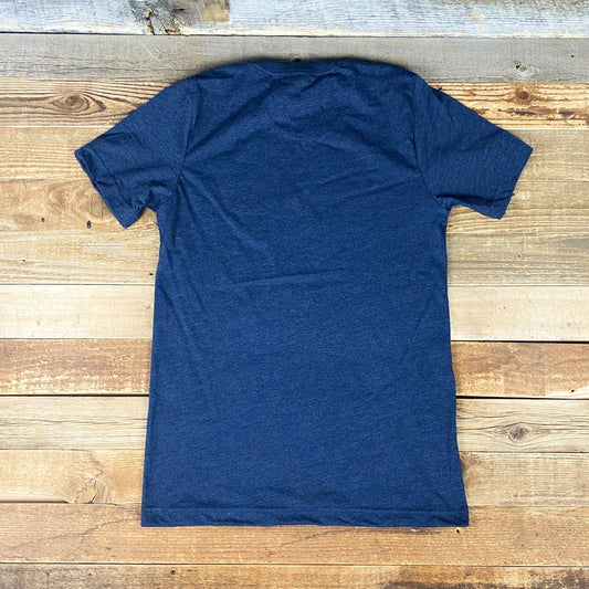 SBSC Adult Unisex Tee - Club Heathered Navy Left logo